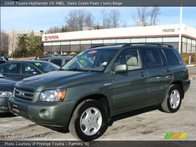 2006 Toyota Highlander V6 4WD in Oasis Green Pearl