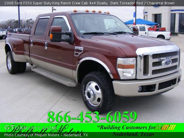 2008 Ford F350 Super Duty King Ranch Crew Cab 4x4 Dually in Dark Toreador Red