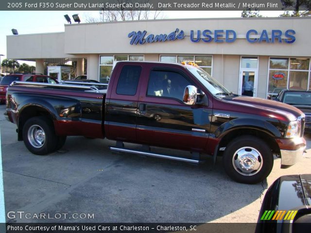 2005 Ford F350 Super Duty Lariat SuperCab Dually in Dark Toreador Red Metallic