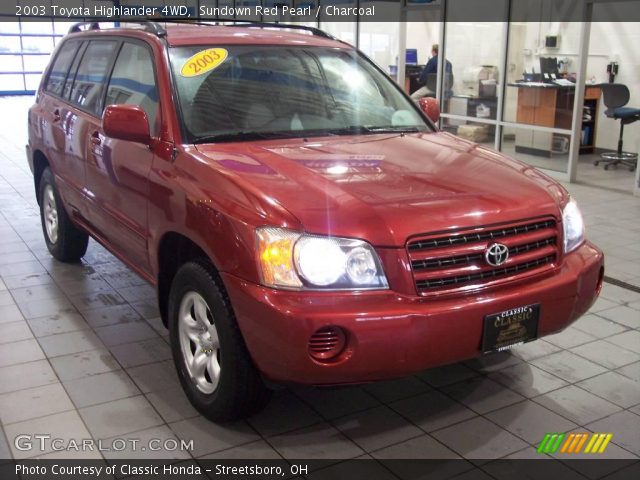 2003 Toyota Highlander 4WD in Sundown Red Pearl