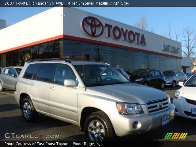 2007 Toyota Highlander V6 4WD in Millenium Silver Metallic