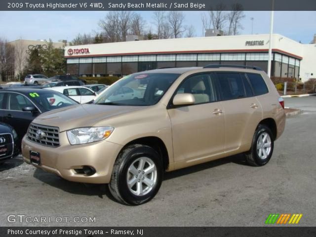 2009 Toyota Highlander V6 4WD in Sandy Beach Metallic