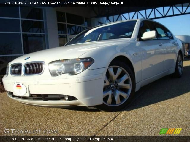 2003 BMW 7 Series 745Li Sedan in Alpine White