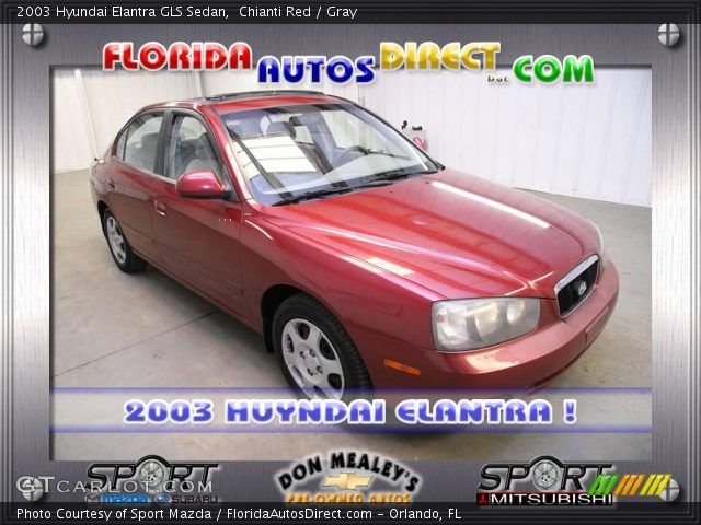 2003 Hyundai Elantra GLS Sedan in Chianti Red