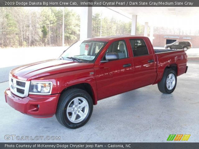 2009 Dodge Dakota Big Horn Crew Cab in Inferno Red Crystal Pearl