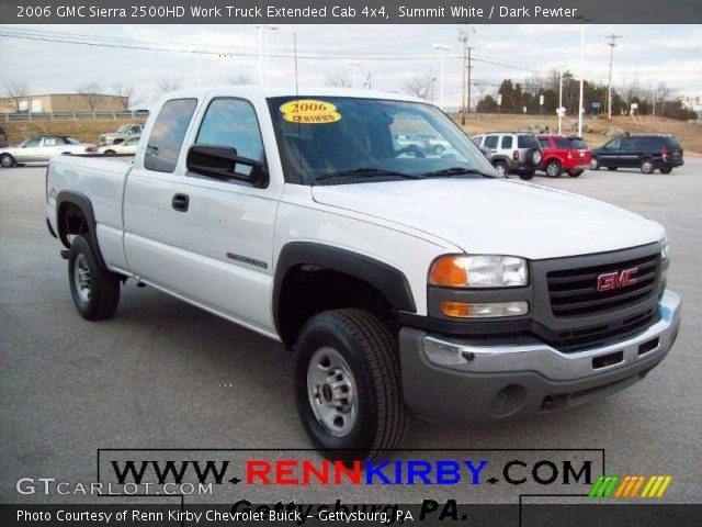 2006 GMC Sierra 2500HD Work Truck Extended Cab 4x4 in Summit White