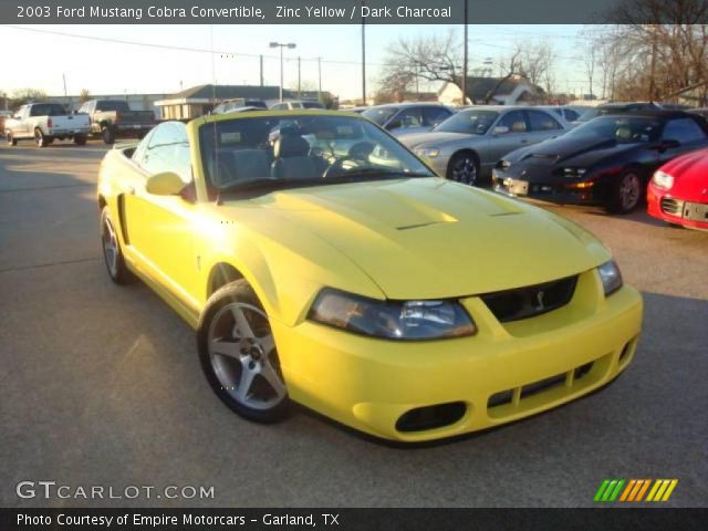 2003 Ford Mustang Cobra Convertible in Zinc Yellow