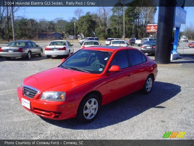 2004 Hyundai Elantra GLS Sedan in Rally Red