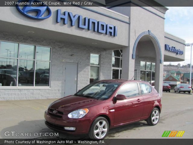 2007 Hyundai Accent SE Coupe in Wine Red