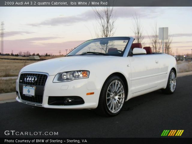 Ibis White 2009 Audi A4 32 quattro Cabriolet with Wine Red interior 2009 