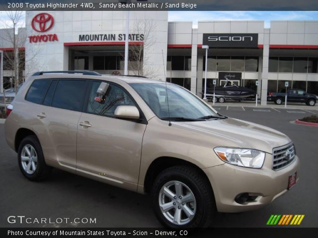 2008 Toyota Highlander 4WD in Sandy Beach Metallic