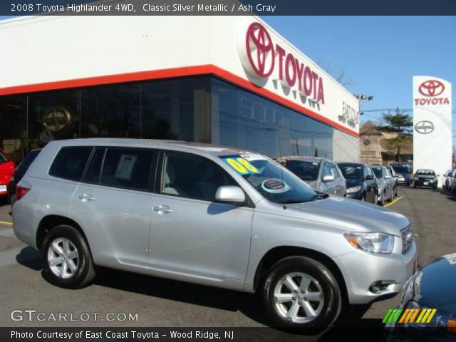 2008 Toyota Highlander 4WD in Classic Silver Metallic