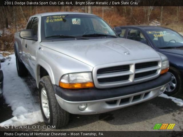2001 Dodge Dakota Sport Club Cab 4x4 in Bright Silver Metallic