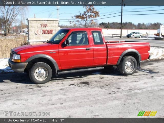 2000 Ford Ranger XL SuperCab 4x4 in Bright Red