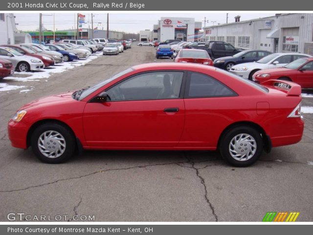 2001 Honda Civic LX Coupe in Rallye Red