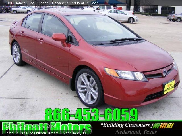 2008 Honda Civic Si Sedan in Habanero Red Pearl