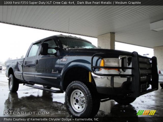 1999 Ford F350 Super Duty XLT Crew Cab 4x4 in Dark Blue Pearl Metallic