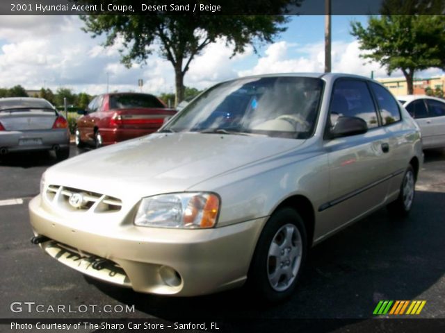 2001 Hyundai Accent L Coupe in Desert Sand
