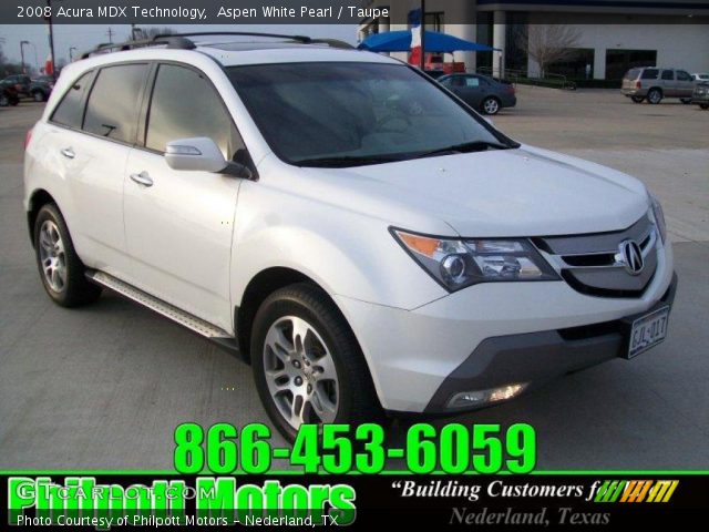 2008 Acura MDX Technology in Aspen White Pearl