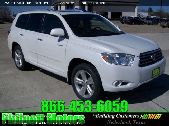 2008 Toyota Highlander Limited in Blizzard White Pearl