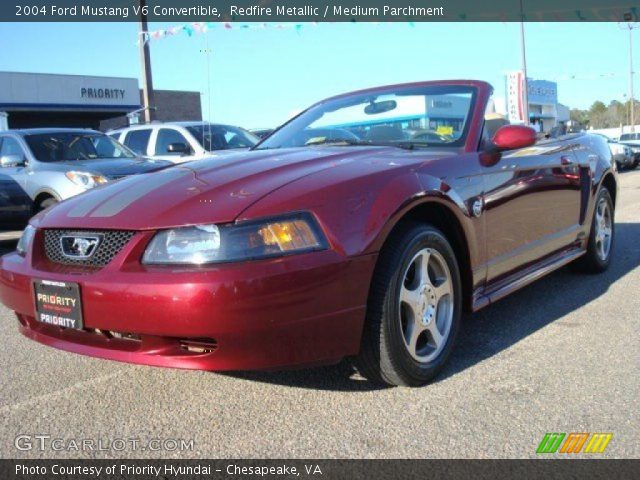 2004 Ford Mustang V6 Convertible in Redfire Metallic