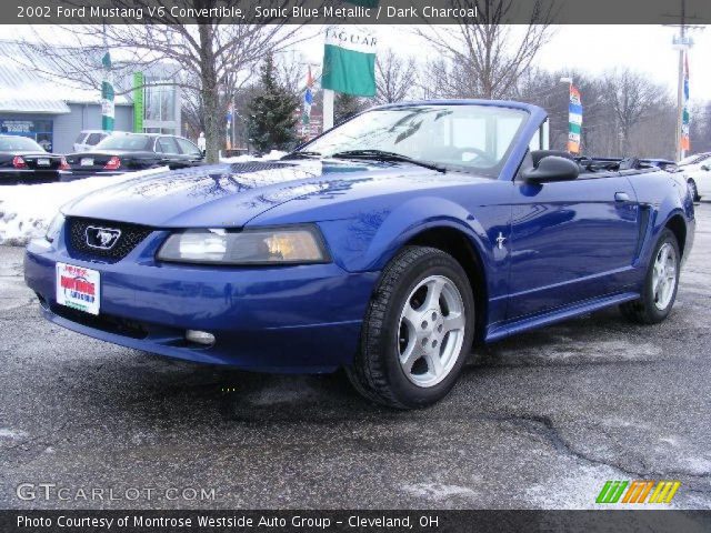 2002 Ford Mustang V6 Convertible in Sonic Blue Metallic