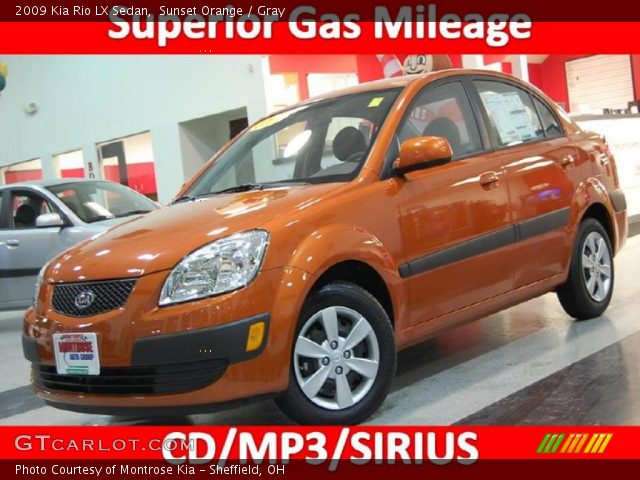 2009 Kia Rio LX Sedan in Sunset Orange