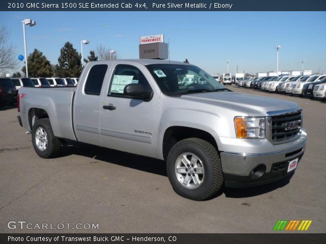 2010 GMC Sierra 1500 SLE Extended Cab 4x4 in Pure Silver Metallic