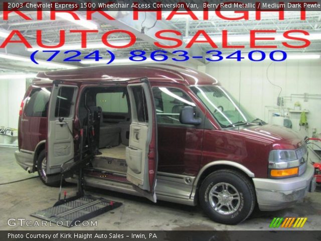 2003 Chevrolet Express 1500 Wheelchair Access Conversion Van in Berry Red Metallic