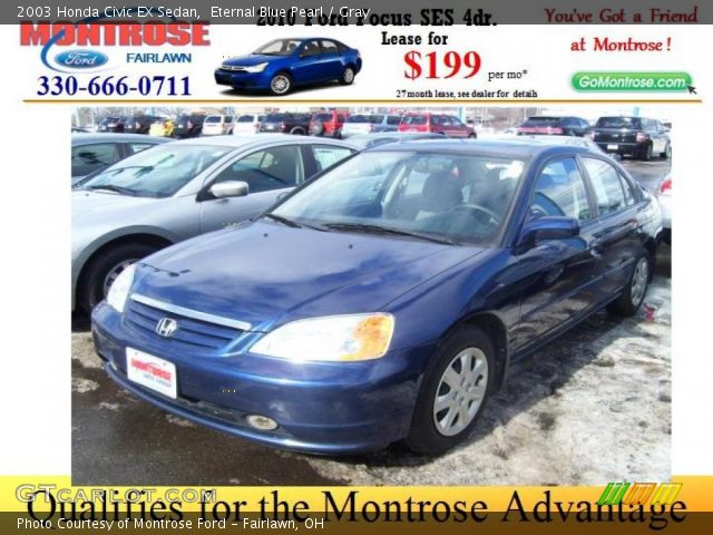 2003 Honda Civic EX Sedan in Eternal Blue Pearl