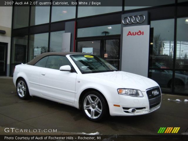 2007 Audi A4 2.0T quattro Cabriolet in Ibis White