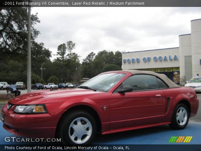 2001 Ford Mustang V6 Convertible in Laser Red Metallic