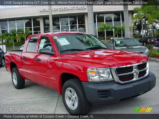 2008 Dodge Dakota SXT Crew Cab in Inferno Red Crystal Pearl