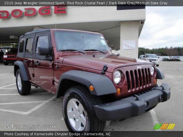 2010 Jeep Wrangler Unlimited Sport in Red Rock Crystal Pearl