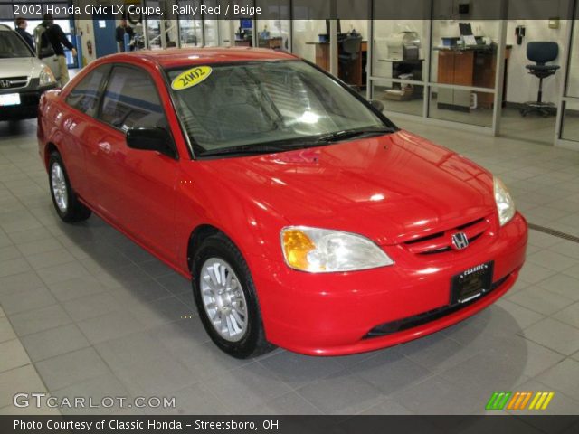 2002 Honda Civic LX Coupe in Rally Red
