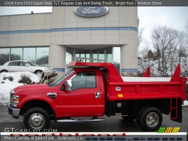 2008 Ford F350 Super Duty XLT Regular Cab 4x4 Dump Truck in Bright Red