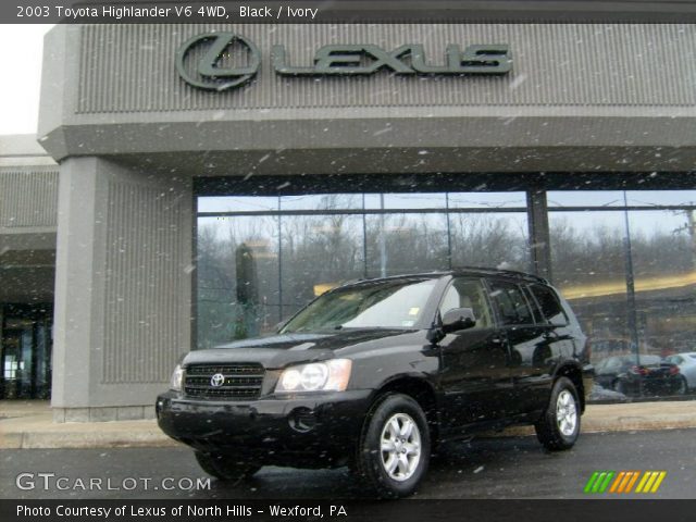 2003 Toyota Highlander V6 4WD in Black