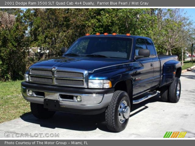 2001 Dodge Ram 3500 SLT Quad Cab 4x4 Dually in Parriot Blue Pearl