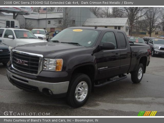 2008 GMC Sierra 2500HD SLE Extended Cab 4x4 in Dark Crimson Red Metallic