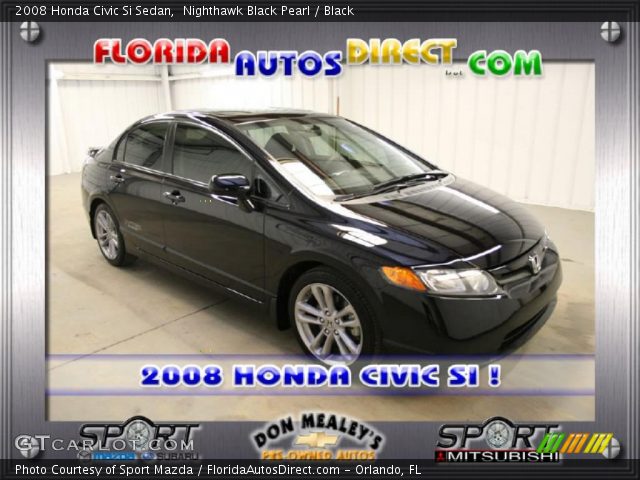 2008 Honda Civic Si Sedan in Nighthawk Black Pearl