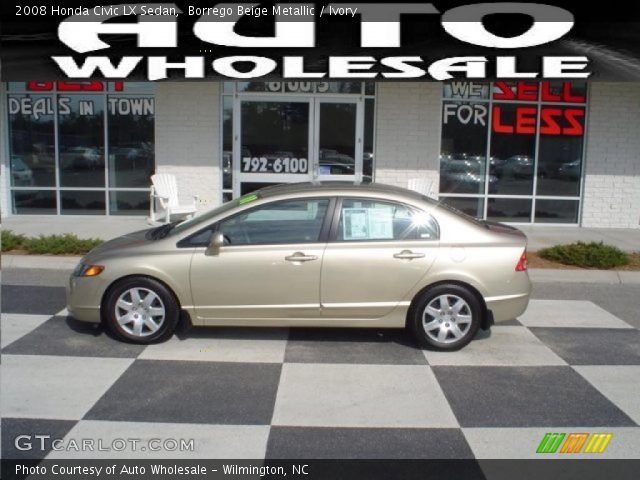 Borrego Beige Metallic 2008 Honda Civic Lx Sedan Ivory