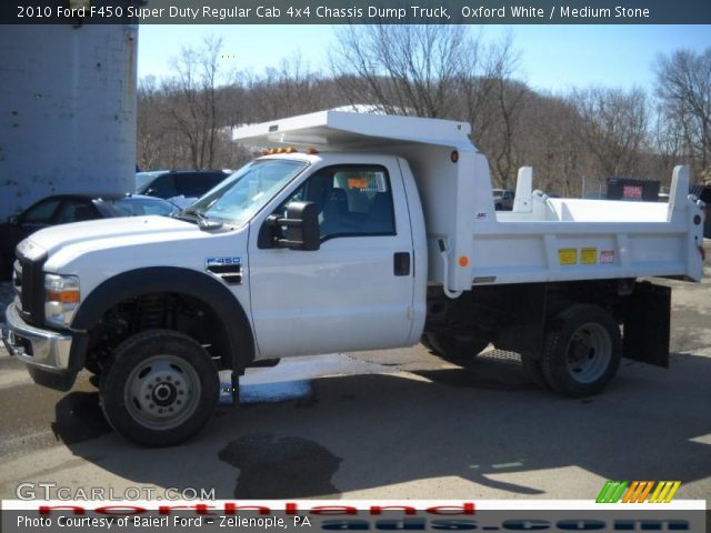 2010 Ford F450 Super Duty Regular Cab 4x4 Chassis Dump Truck in Oxford White