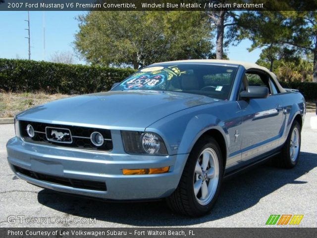 2007 Ford Mustang V6 Premium Convertible in Windveil Blue Metallic