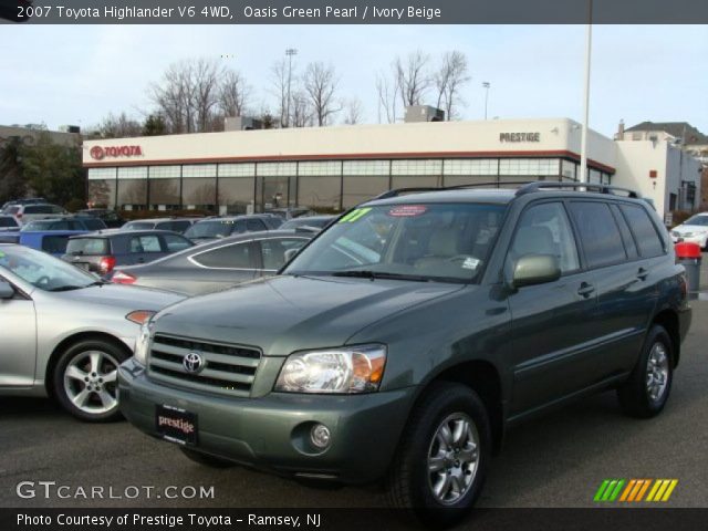 2007 Toyota Highlander V6 4WD in Oasis Green Pearl