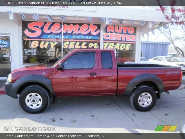 2004 Nissan Frontier XE V6 King Cab 4x4 in Red Brawn Metallic