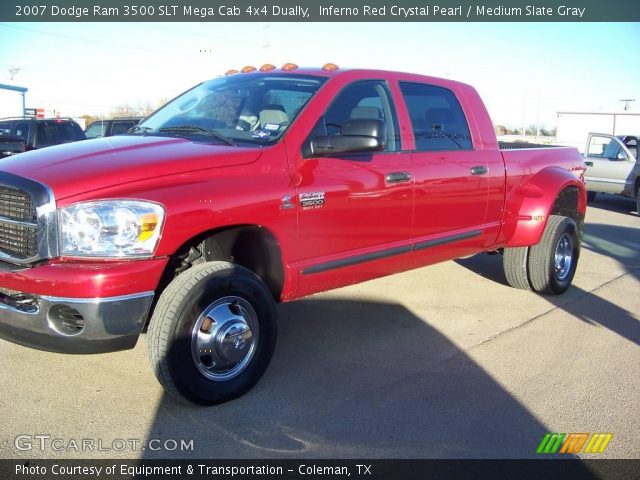 2007 Dodge Ram 3500 SLT Mega Cab 4x4 Dually in Inferno Red Crystal Pearl