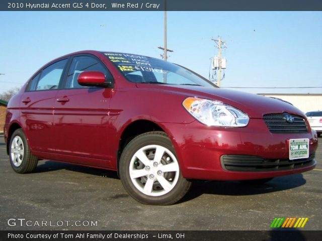 2010 Hyundai Accent GLS 4 Door in Wine Red