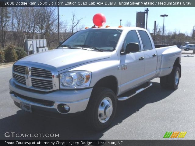 2008 Dodge Ram 3500 Big Horn Edition Quad Cab 4x4 Dually in Bright Silver Metallic