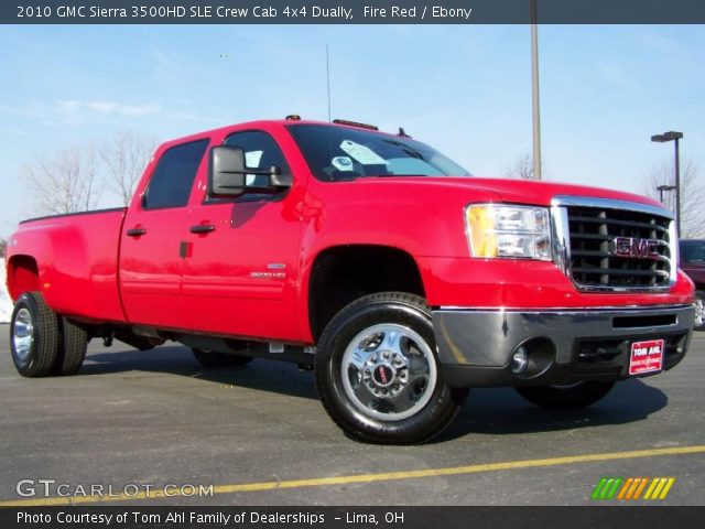 2010 GMC Sierra 3500HD SLE Crew Cab 4x4 Dually in Fire Red