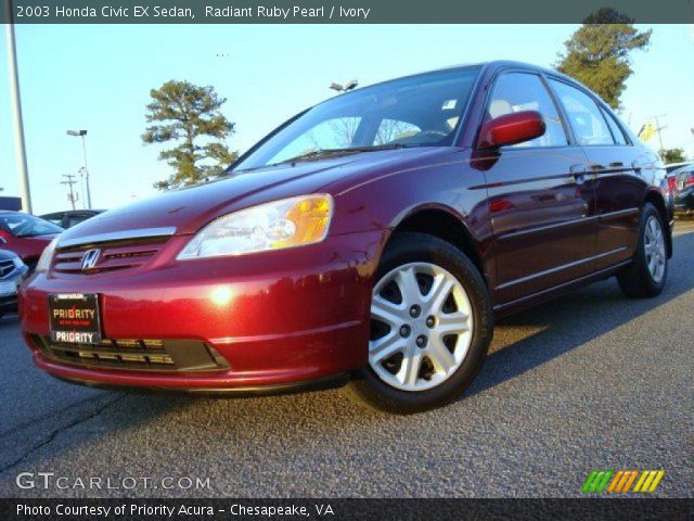 2003 Honda Civic EX Sedan in Radiant Ruby Pearl